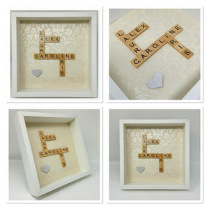 Scrabble Tile Frame - Ivory Shimmer