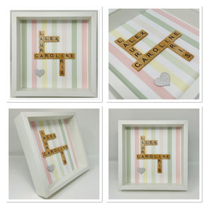 Scrabble Tile Frame - Candy Stripe