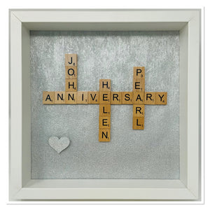 30th Pearl 30 Years Wedding Anniversary Scrabble Tile Frame
