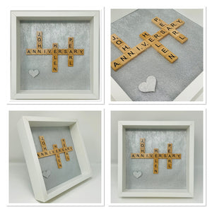 30th Pearl 30 Years Wedding Anniversary Scrabble Tile Frame