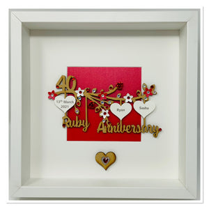 40th Ruby 40 Years Wedding Anniversary Frame - Branch