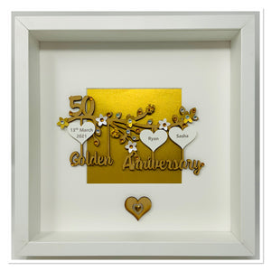 50th Golden 50 Years Wedding Anniversary Frame - Branch
