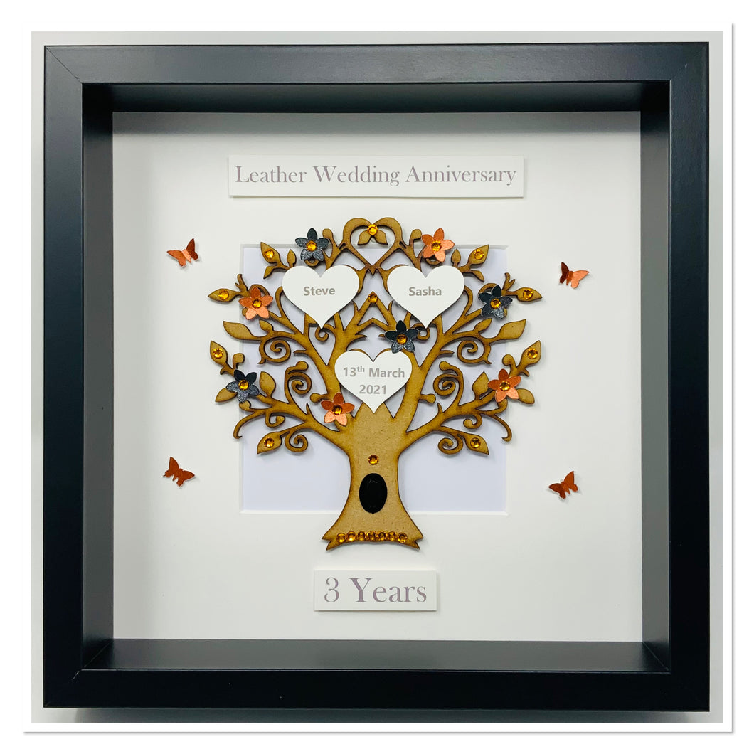 3rd Leather 3 Years Wedding Anniversary Frame - Classic