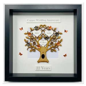 22nd Copper & Black 22 Years Wedding Anniversary Frame - Classic