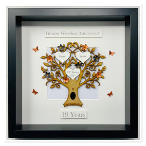19th Bronze 19 Years Wedding Anniversary Frame - Classic