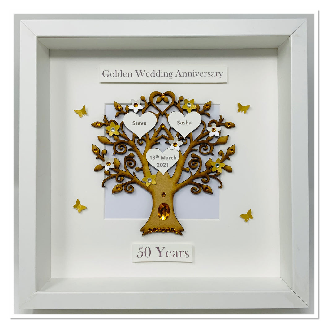 50th Golden 50 Years Wedding Anniversary Frame - Classic