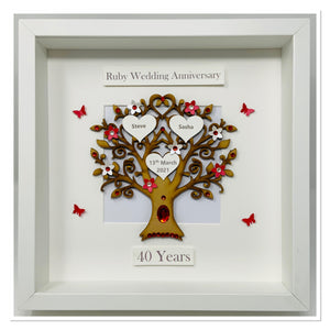 40th Ruby 40 Years Wedding Anniversary Frame - Classic