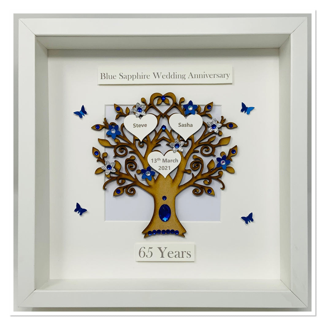 65th Blue Sapphire 65 Years Wedding Anniversary Frame - Classic