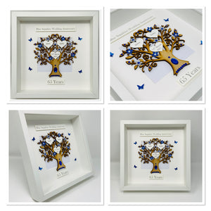 65th Blue Sapphire 65 Years Wedding Anniversary Frame - Classic