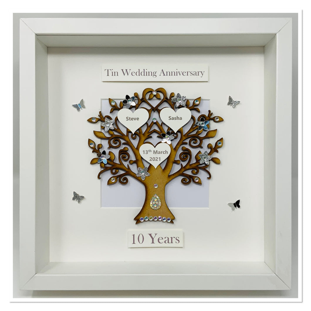 10th Tin 10 Years Wedding Anniversary Frame - Classic
