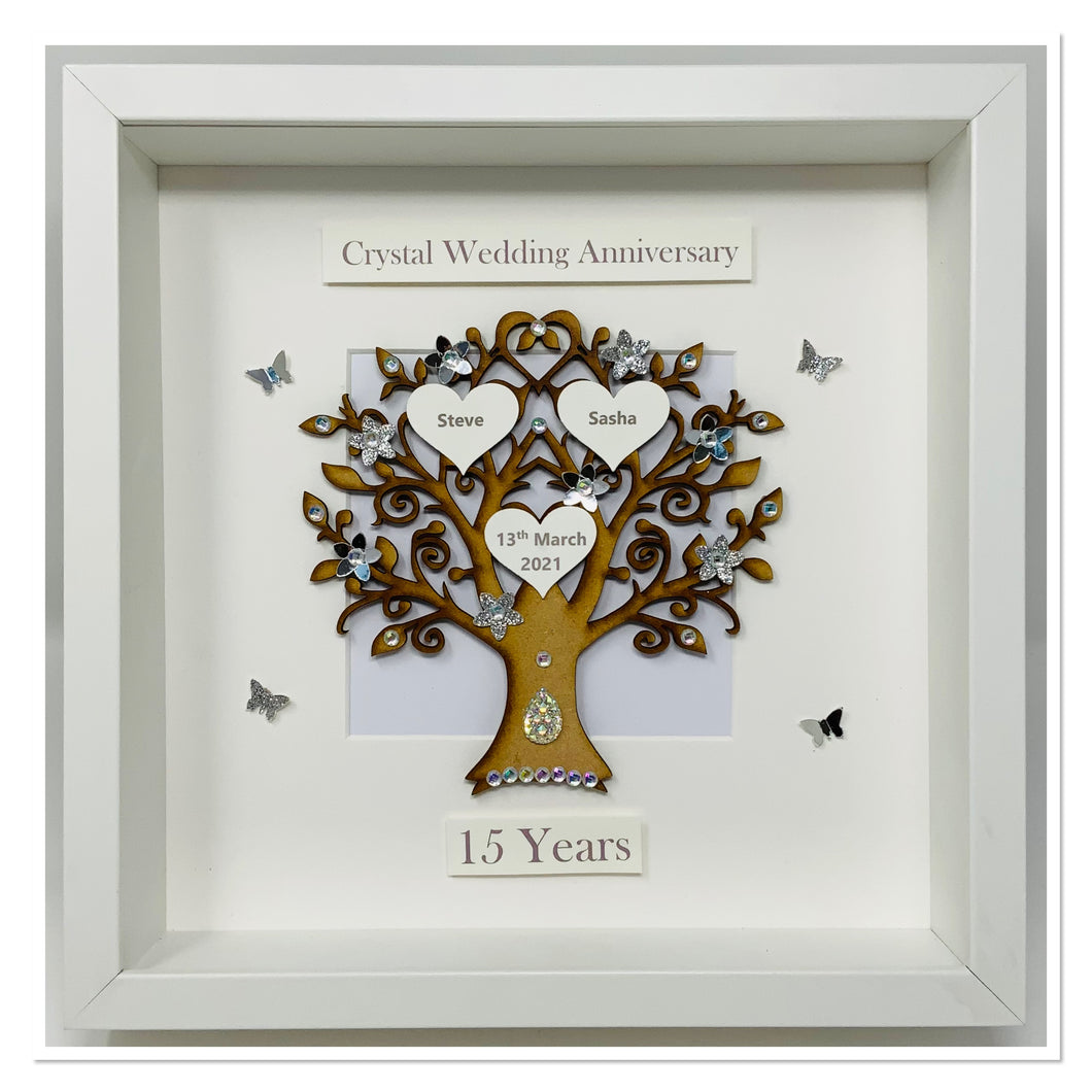 15th Crystal 15 Years Wedding Anniversary Frame - Classic