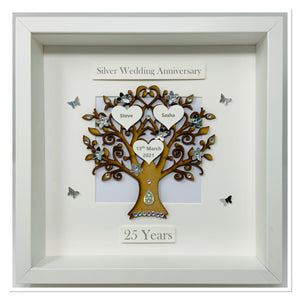 25th Silver 25 Years Wedding Anniversary Frame - Classic