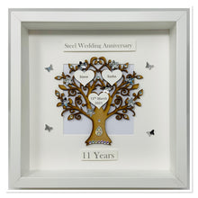 Load image into Gallery viewer, 11th Steel 11 Years Wedding Anniversary Frame - Classic
