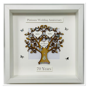 70th Platinum 70 Years Wedding Anniversary Frame - Classic