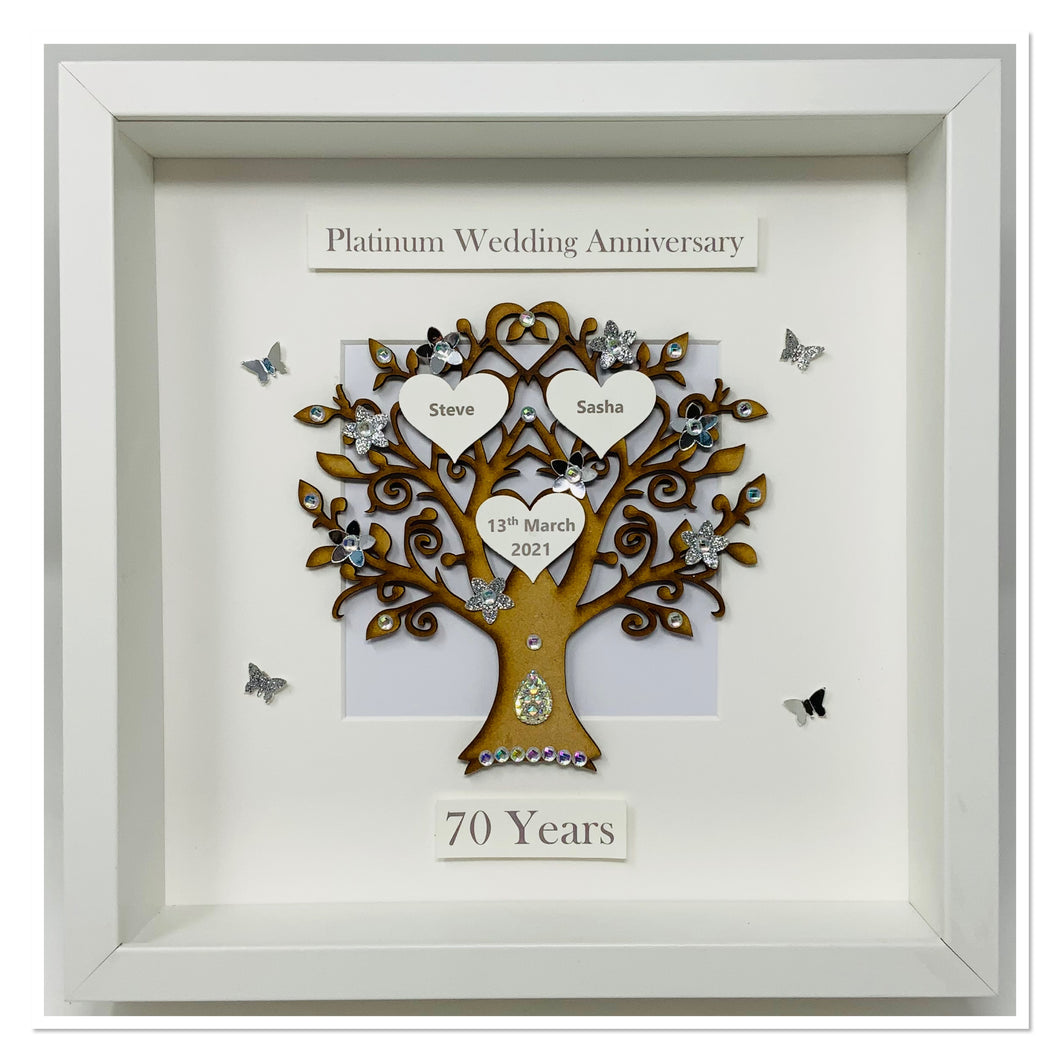 70th Platinum 70 Years Wedding Anniversary Frame - Classic