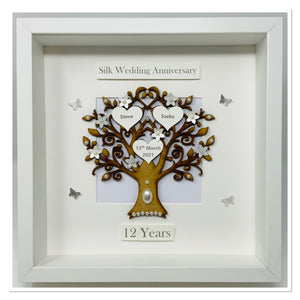 12th Silk 12 Years Wedding Anniversary Frame - Classic