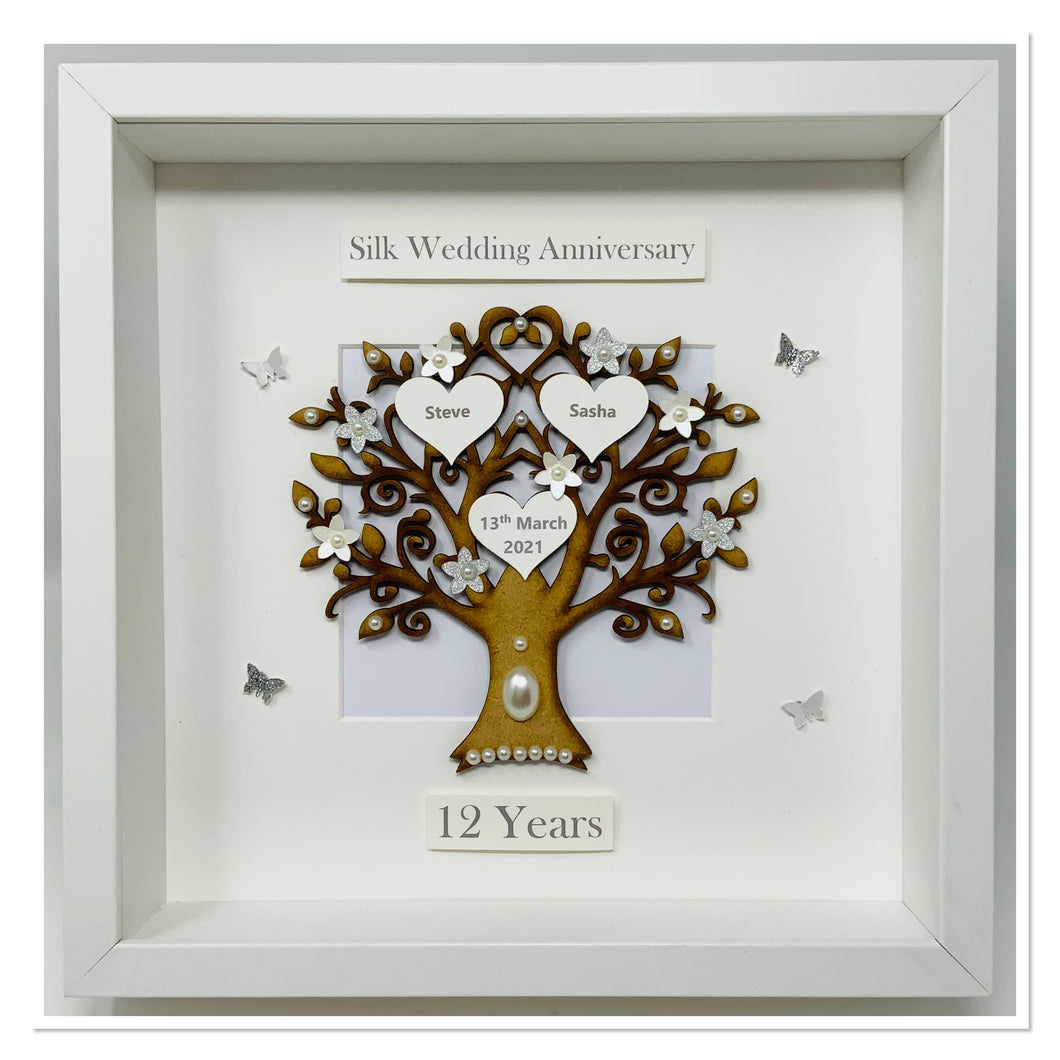 12th Silk 12 Years Wedding Anniversary Frame - Classic