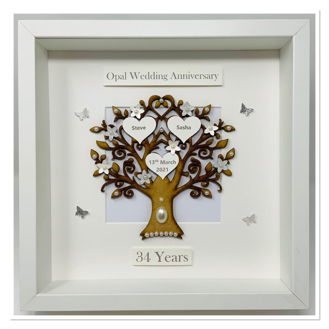 34th Opal 34 Years Wedding Anniversary Frame - Classic