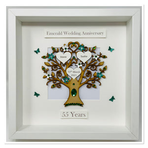 55th Emerald 55 Years Wedding Anniversary Frame - Classic