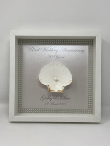 Oyster Shell 30th Pearl 30 Years Wedding Anniversary Frame