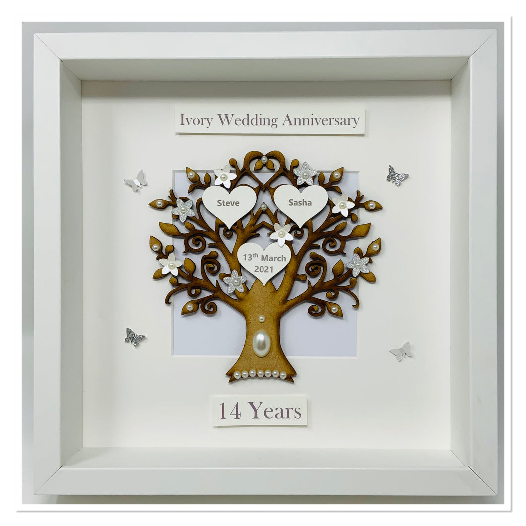 14th Ivory 14 Years Wedding Anniversary Frame - Classic