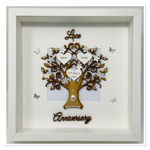 13th Lace 13 Years Wedding Anniversary Frame - Wooden