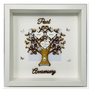 30th Pearl 30 Years Wedding Anniversary Frame - Wooden