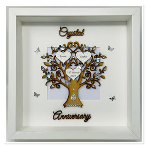 15th Crystal 15 Years Wedding Anniversary Frame - Wooden
