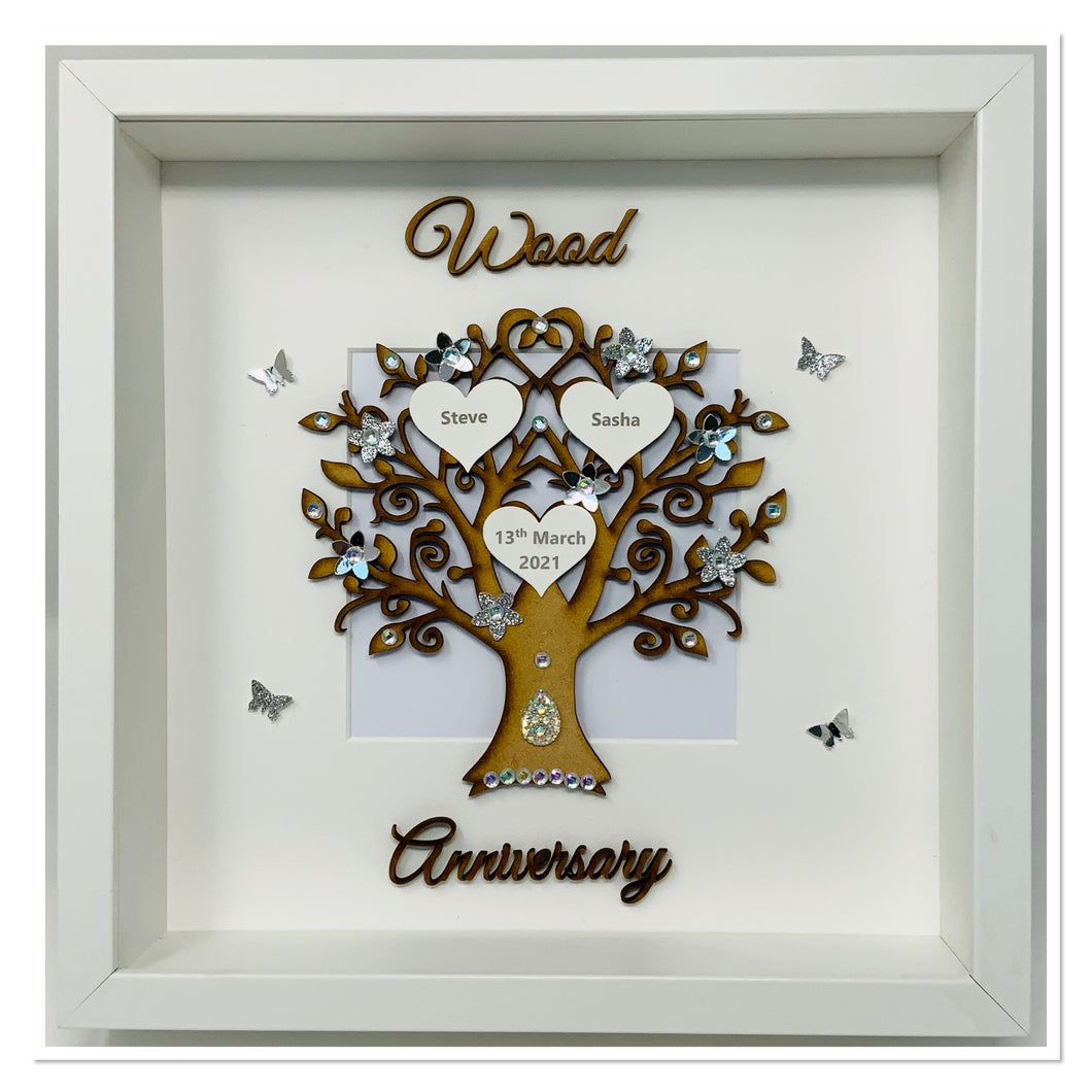 5th Wood 5 Years Wedding Anniversary Frame - Wooden