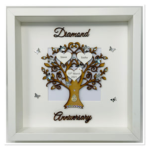 60th Diamond 60 Years Wedding Anniversary Frame - Wooden