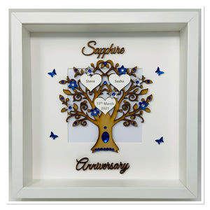 45th Sapphire 45 Years Wedding Anniversary Frame - Wooden