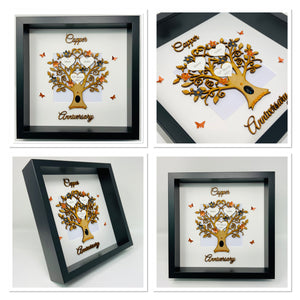 7th Copper & Black 7 Years Wedding Anniversary Frame - Wooden