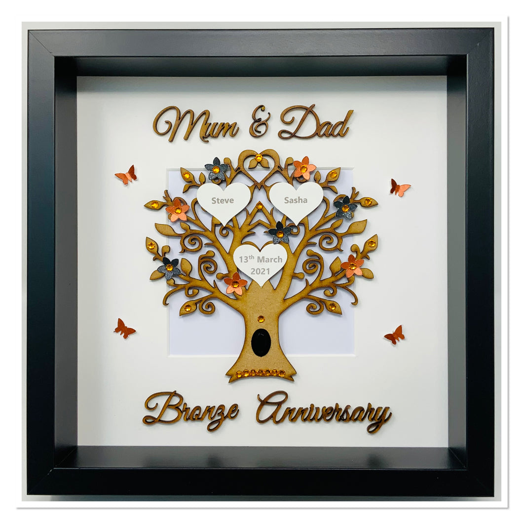 19th Bronze 19 Years Wedding Anniversary Frame - Mum & Dad