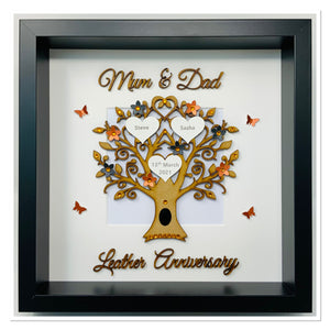 3rd Leather 3 Years Wedding Anniversary Frame - Mum & Dad