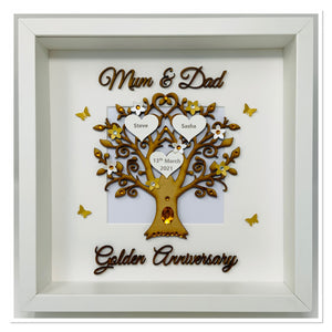 50th Golden 50 Years Wedding Anniversary Frame - Mum & Dad