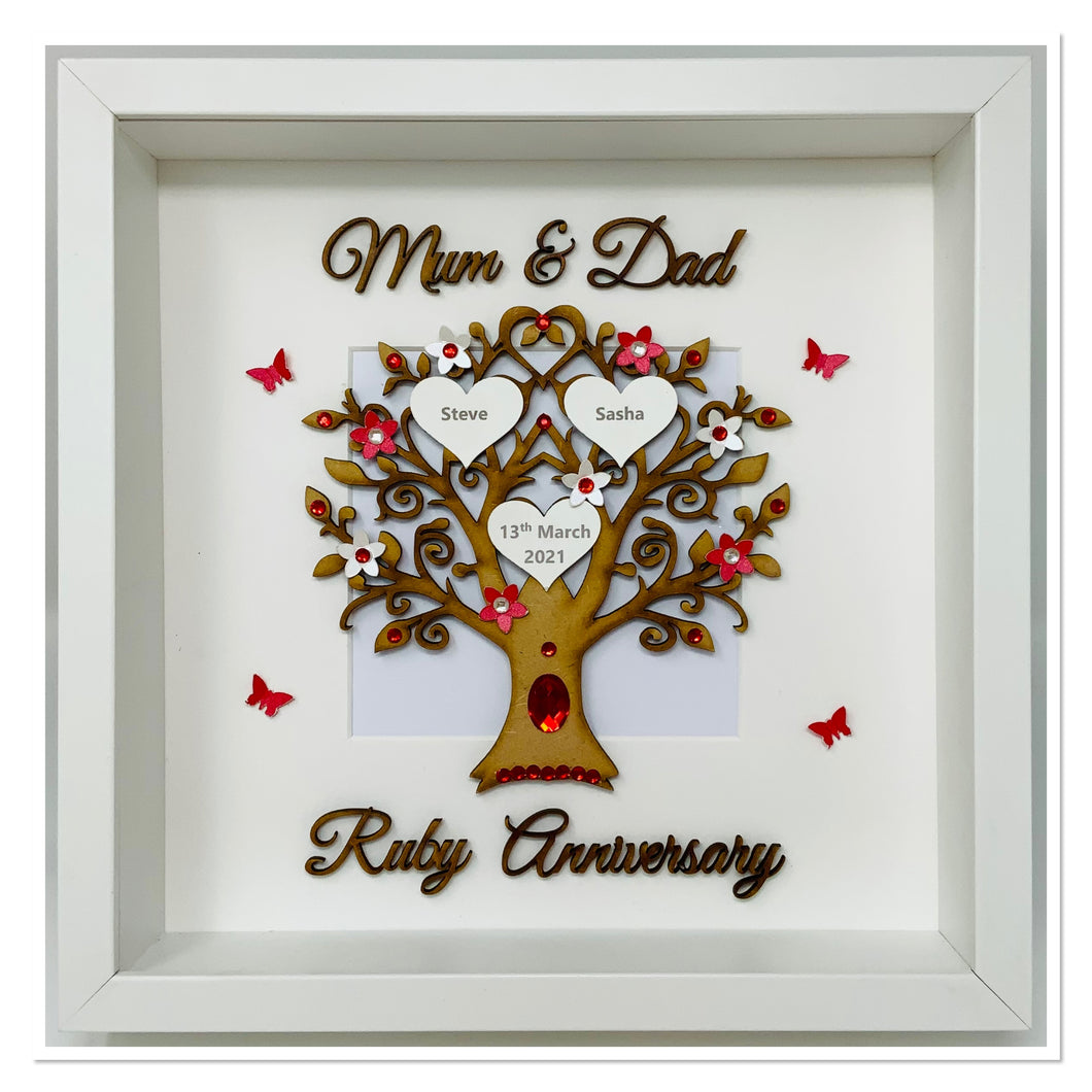 40th Ruby 40 Years Wedding Anniversary Frame - Mum & Dad