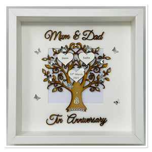 10th Tin 10 Years Wedding Anniversary Frame - Mum & Dad