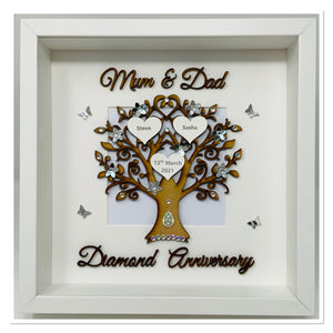 60th Diamond 60 Years Wedding Anniversary Frame - Mum & Dad