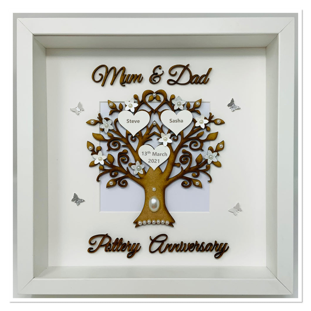 9th Pottery 9 Years Wedding Anniversary Frame - Mum & Dad