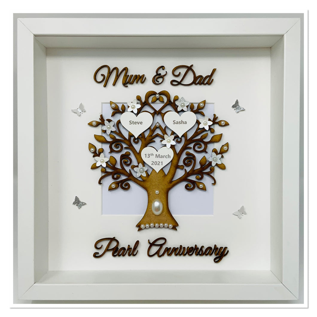 30th Pearl 30 Years Wedding Anniversary Frame - Mum & Dad