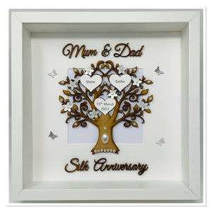 12th Silk 12 Years Wedding Anniversary Frame - Mum & Dad