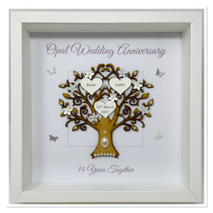 34th Opal 34 Years Wedding Anniversary Frame - Message