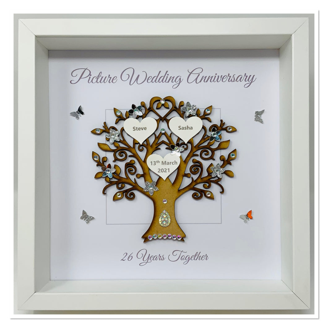 26th Picture 26 Years Wedding Anniversary Frame - Message