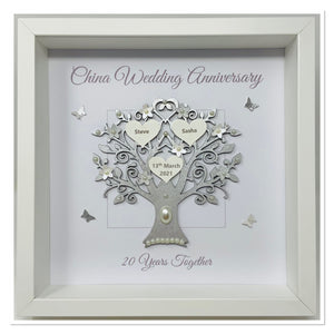20th China 20 Years Wedding Anniversary Frame - Message Metallic