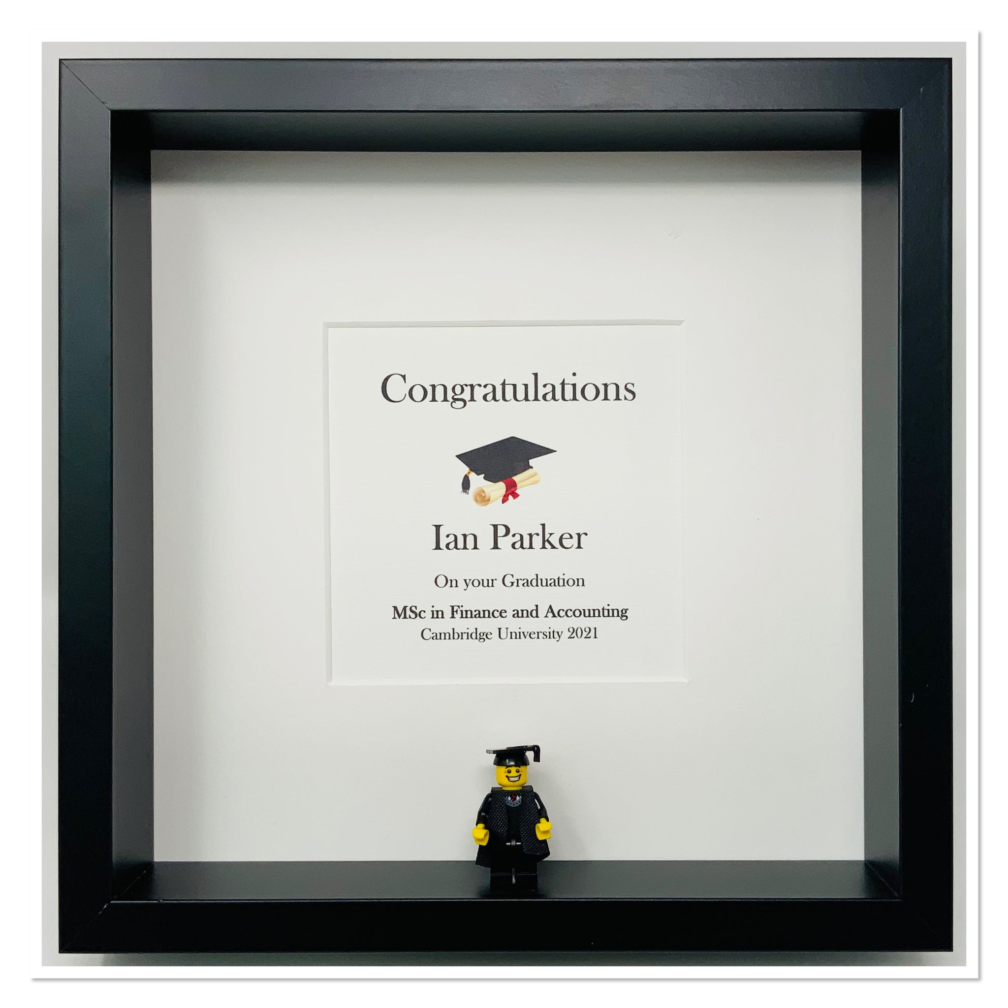 Graduation Miniature Congratulations Graduation Minifigure Frame – Butterfly Designs