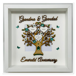 55th Emerald 55 Years Wedding Anniversary Frame - Grandma & Grandad
