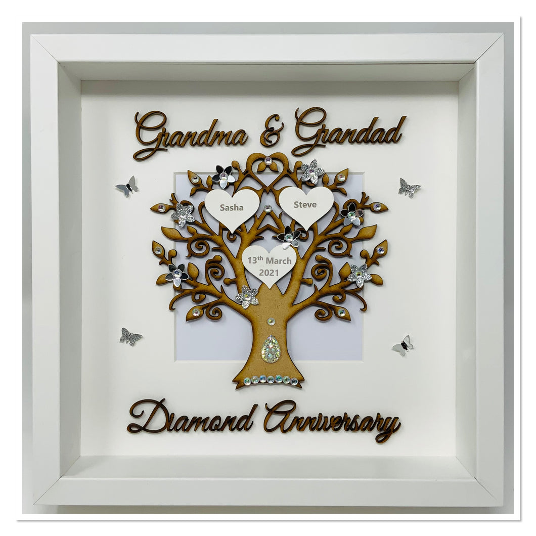 60th Diamond 60 Years Wedding Anniversary Frame - Grandma & Grandad