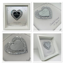 Load image into Gallery viewer, 10th Tin 10 Years Wedding Anniversary Frame - Intricate Mirror Heart
