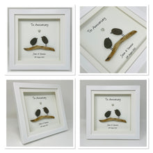 Load image into Gallery viewer, 10th Tin 10 Years Wedding Anniversary Frame - Pebble Birds
