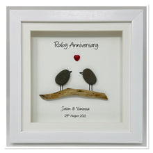 Load image into Gallery viewer, 40th Ruby 40 Years Wedding Anniversary Frame - Pebble Birds

